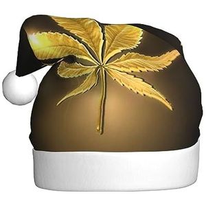 QQLADY Gouden Cannabis Kerstman Hoed Voor Volwassenen Kerst Hoed Xmas Vakantie Hoed Voor Nieuwjaar Party Supplies
