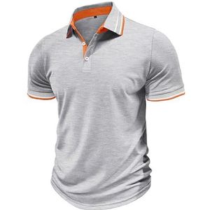 yk8fass Revers T-Shirt Polo Shirt iy-1766, Lichtgrijs, XXL