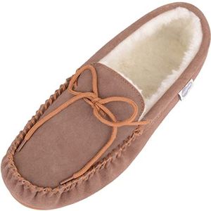 SNUGRUGS Monty Slipper Mocassins voor heren, Lichtbruin, 43.5 EU