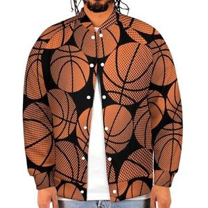 Basketbal Halftone Patroon Grappige Mannen Baseball Jacket Gedrukt Jas Zachte Sweatshirt Voor Lente Herfst
