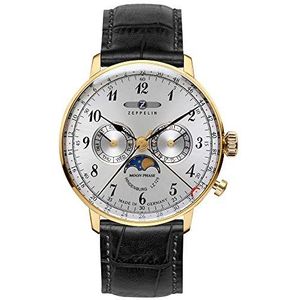 Zeppelin Unisex chronograaf kwarts horloge met lederen armband 7038-1