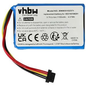 vhbw 1 x accu compatibel met Tomtom Go 9000, 6000, 5000, 5100 GPS navigatie navigatie (1100 mAh, 3,7 V, Li-Ion)