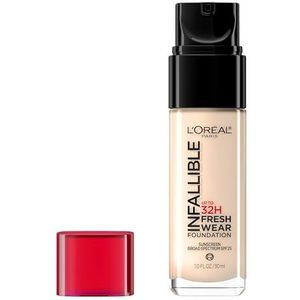 L'Oréal Paris Make-up Infallible tot 24HR Fresh Wear Liquid Longwear Foundation Lichtgewicht Ademend Natuurlijke Matte Finish, Medium Volledige Coverage, Zweet & Transfer Resistant, Pearl, 1 fl. oz.