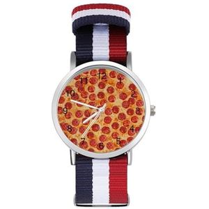 Italiaanse Pepperoni Pizza Casual Heren Horloges Voor Vrouwen Mode Grafische Horloge Outdoor Werk Gym Gift