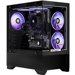 BEASTCOM Q3 Gaming PC AMD Ryzen 5 4600G, 4K Vega Graphics 12 Threads, 16 GB RAM, 1TB M.2 NVMe, 500 W 80PLUS PSU, WiFi, Gaming PC