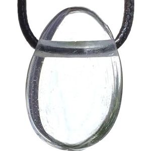 Steinfixx® - Edelsteen hanger van echt bergkristal | druppelhanger | heldere kwaliteit | met 80 cm suède band, 2 cm, kristal Suède band, Bergkristal