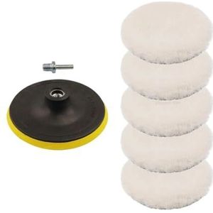 3/4/5/6/7 inch M14 polijstpads wolviltpad wiel for tegels, roestvrij staal, autopoets, krasreparatiegereedschap(M14Kit02 7Pcs,4 inch)