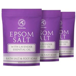 Epsom Badzout met Lavendel 3000g - Badzout met Lavendel etherische olie - 100% natuurlijk zout - Magnesiumsulfaat - Mineraalzout - Aromatherapie Bad - Lichaamsverzorging - Goede nachtrust