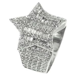 Europa en Amerika Hip Hop Star Ring voor Mannen Vrouwen Mannen Vrouwen Punk Band Ring Nieuwheid Jewelry (Color : Silver_9)