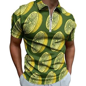 Retro Citroen Patroon Half Zip-up Polo Shirts Voor Mannen Slim Fit Korte Mouw T-shirt Sneldrogende Golf Tops Tees 2XS