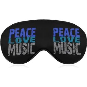 Peace Love Muziek slaapmasker, licht, oogmasker om te slapen, met verstelbare riem voor mannen en vrouwen