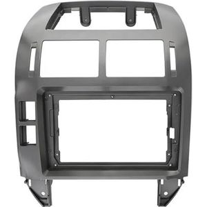 2Din Auto-dvd-frame Audio-adapter Dashboardbekleding 9 Inch Dubbele DIN-radiospeler Voor VW Voor POLO 2004-2010 Auto Fascia Radio Paneel(Frame-silver)