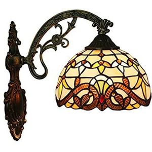 Barokke Wandlamp, 7,8 Inch Tiffany -Stijl Luxueuze Gebrandschilderd Glas E26/E27 Voor Slaapkamer, Keuken, Woonkamer, Interieurgang