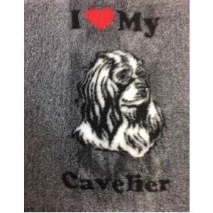 Vetbedding Vet Bed - I love my Cavelier 100 x 75 cm Hondenkleed Dierenkleed Puppykleed Hondenfokker UK Made wasbaar