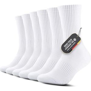 FALARY Tennissokken Dames 35-38 Witte Wandelsokken Sportsokken Wintersokken Functionele Sokken Hardloopsokken Heren Dik Gevoerde Hardloopsokken Katoen 6 Paar