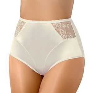 Buikweg-ondergoed voor dames, korsetslip met buik-weg-effect, shapewear, sterk vormende korsetbroek, slip, bruiloftsdessous, grote maten, ecru, S/M