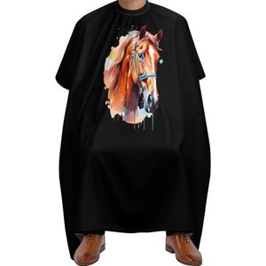 Salon Cape Paard Kleurrijk Portret Kapper Cape Premium Kappers Cape Professionele Kappers Jurk Voor Herbruikbare Kappers Thuis 140x168cm