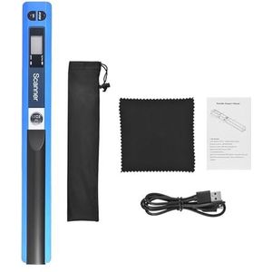 Documentcamera Draagbare draagbare draadloze scanner, A4-formaat 900DPI JPG/PDF-formaat LCD-scherm Type-C-interface met beschermende tas(Blue)