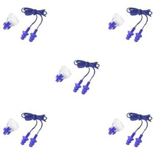 5 Set van 2 Stuks Volwassenen Oor Stopper Neus Clips Set Vrouwen Mannen Surfen Snorkelen Waterdichte Oordopjes Kit Onderwater Sport Apparatuur Blauw