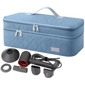 Nbhuiakl Hair Tool Reistas | Haardroger Case Organizer | Föhn Carrier met Dubbellaags | Haarstijltang Organisatietas | Haarkruller Draagtas voor reizen, Blauw, Refer to , Unisex