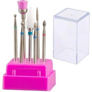 Mozulon 7-delige Nail Art Wolfraam Stalen Freesset Keramische Boorbit Elektrische Machine Pedicure Manicure(2)
