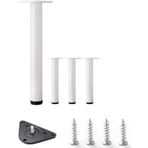 4-pack roestvrijstalen meubelpoten meubelvoet verdikte kast metalen poten planken bank tafel keuken verstelbare poten met schroeven antislip veiligheidsontwerp (kleur: wit, maat: 40 cm)