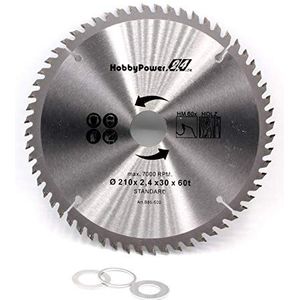 Hobbypower24 - Cirkelzaagblad - 210 mm - Hardmetaal - 60 Tanden - Voor Hout