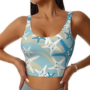 Mooie Zeester Print Comfortabele Vrouwen Sport Vest Yoga Workout Vest Voor Vrouwen Lichtgewicht Zomer, Zwart, S