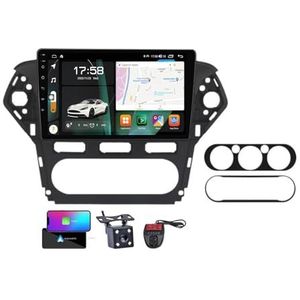 Android 13 Autoradio 9 Duim Touch Display Voor Ford Mondeo 4 2010-2014 Met Draadloze Carplay Android Auto/4G WiFi/FM RDS DAB+/BT 5.0/Bediening op het stuur + Camera en DVR(NF-3)
