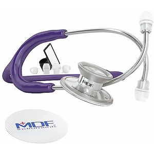 MDF® Acoustica® Deluxe Lichtgewicht Dubbelkoppige Stethoscoop - Gratis Onderdelen voor Leven Programma & Levenslange Garantie - Paars (MDF747XP-08)