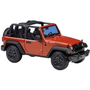 Model Speelgoedauto Voor Jeep 1:18 gesimuleerde legering model auto speelgoed gesimuleerde binnendeur te openen metalen model (Color : Wrangler convertible orange)