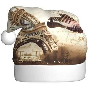 MYGANN Vintage Parijs Eiffeltoren Vlinder Unisex Kerst Hoed Voor Thema Party Kerst Nieuwjaar Decoratie Kostuum Accessoire