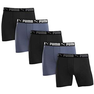 Puma Microfiber boxershort voor heren, verpakking van 5 stuks, Zwart en Grijs, XL