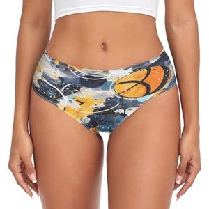 sawoinoa Basketbal Aquarel Abstracte Onderbroeken Vrouwen Middelgrote Taille Slip Vrouwen Comfortabel Elastisch Sexy Ondergoed Bikini Slipje, Mode Pop, L