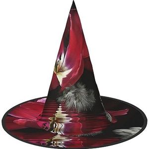 DEXNEL Halloween Hoed - Cosplay Hoed met Halloween Party Decroation Dress Up Party Supplies voor Volwassen Rode Tulp