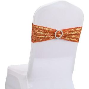 sjerpen stoelband Stoelsjerpen, stoeldecoratie, pailletten elastische stretch spandex stoelhoezen banden strikken for bruiloftsfeestdecoratie 15CM (5,9'') x35CM (13,8'') (rood, 50PCS) (kleur: rood, ma