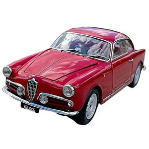Schaal Automodel 1 18 Voor Alfa Romeo Rode Klassieke Auto Legering Spuitgieten Statische Model Auto Collectie Mannen Gift Cars Replica
