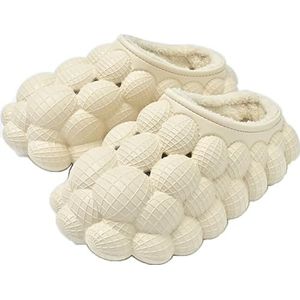Memory Cotton Slippers voor Unisex Comfortabele zachte winterwarme pantoffels Antislip katoenen pantoffels met gevoerde outdoor pantoffels (Color : Beige, Size : 40-41/26cm)