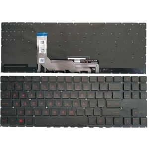 US Engels verlicht toetsenbord voor HP voor OMEN 15EK 15-EN 15-EK Ek0013nl TPN-Q238 TPN-Q236 Toetsenborden met achtergrondverlichting V193446bs1(US Red Light)