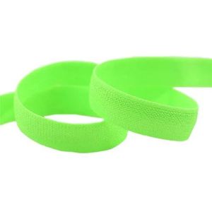 5 10 Yard 3/8"" 10mm Effen Glanzende Niet-Omvouwbare Elastische Spandex Satijnen Band Tape Hoofdband BH-band Jurk Naaiwerk Trim-Neon Groen-5 Yards