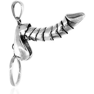 Grappige Erectable Hanger, Coole Kettingen Voor Dames, Gepersonaliseerde Creatieve Hanger Ketting, Grappige Ketting Sieraden Voor Mannen Vrouwen Meisjes Tieners (Silver)