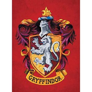 1art1 Harry Potter Poster Kunstdruk Op Canvas Colourful Crest Red Muurschildering Print XXL Op Brancard | Afbeelding Affiche 80x60 cm