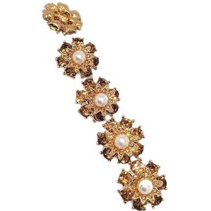 Knop Metalen knop naaien knop 20MM Vintage parel van kleding goud strass mode decor bloem ontwerp knop geschikt for vrouwen jurk naaien DIY