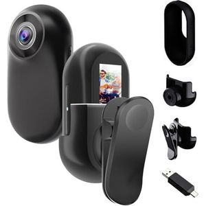 OBEST 360 Action Cam 1080P, mini-actiecamera, POV-camera, bodycam met 0,96 inch scherm, magnetische motorhelmcamera, vlogcamera, 150 graden groothoek, fiets, paardrijden, sportcamera