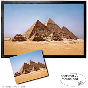 1art1 Egypte, The Pyramids Of Giza Deurmat (60x40 cm) + Muismat (23x19 cm) Cadeauset