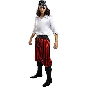 Funidelia | Piraten kostuum - Buccaneer Collectie voor mannen ▶ Zeerover, Boekanier - Kostuum voor Volwassenen, Accessoire verkleedkleding en rekwisieten voor Halloween, carnaval & feesten - Maat L - Wit