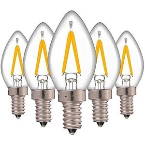 ZeZhen LED-lampen 5 STKS DIMBARE C7 Koelkast Edison LED Filament Lampen E12 E14 2 Chips Gloeilamp 1W 2200K 110V 220V Bombillo LED-lamp Kerstmis LED-lichtlamp (Wattage : E14 220V 240V)