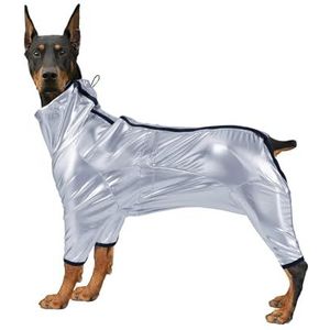 Waterdichte honden jumpsuit for meisjes of jongens honden Warme lente huisdierkleding for middelgrote grote rassen gesloten buik zilveren ruimte hondenkostuum (Color : Silver, Size : XS)