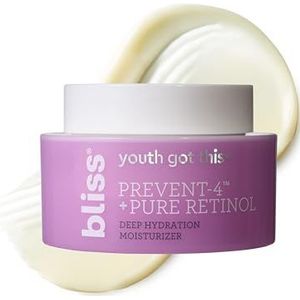 Bliss Youth Got This™ Prevent-4™ + Pure Retinol Deep Hydration Moisturizer | Visibly Diminishes Fine Lines | Clean | Fragrance-Free | Cruelty-Free | Parabenvrij | Vegan | 400 g