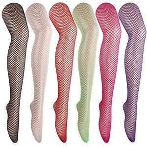 DRESHOW 6 Pak Hoge Taille Panty's Visnet Kousen Dij Hoge Kousen Panty's